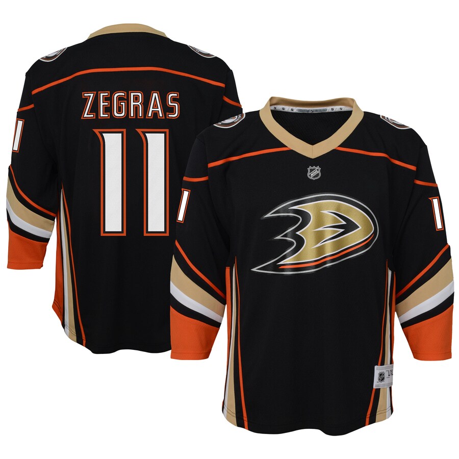 Youth Anaheim Ducks Trevor Zegras Black Home Replica Player Jersey