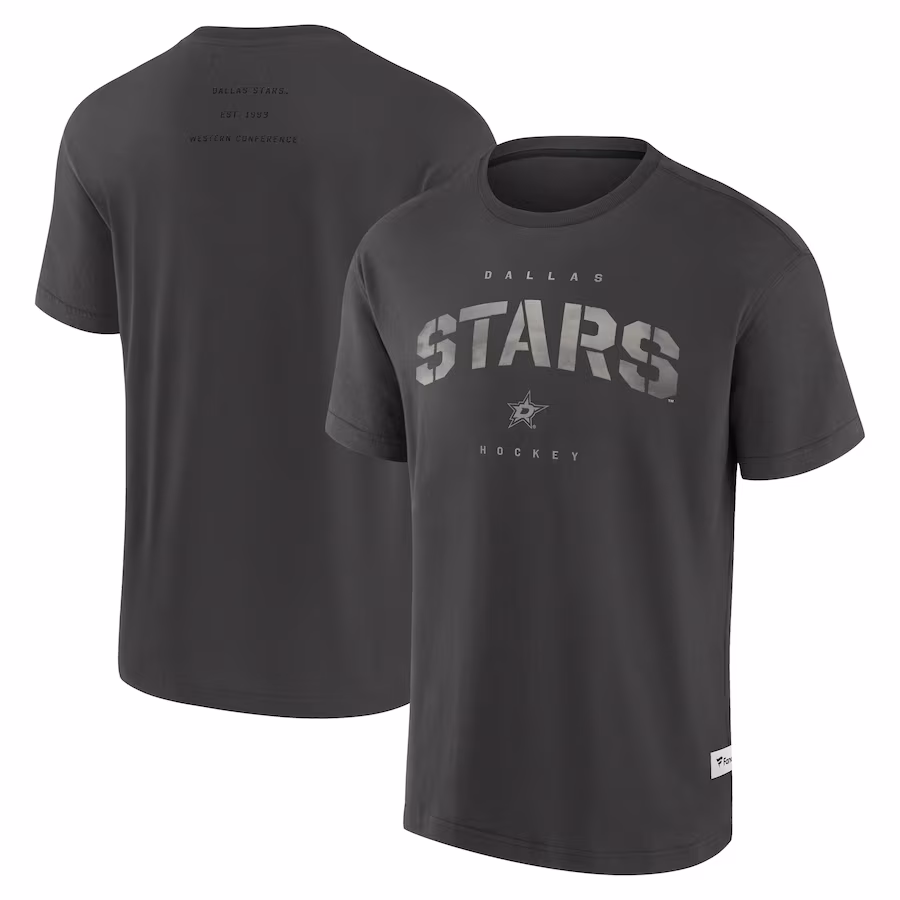 Men's Dallas Stars Fanatics Charcoal Elements Weathered Tonal Future Ground T-Shirt
