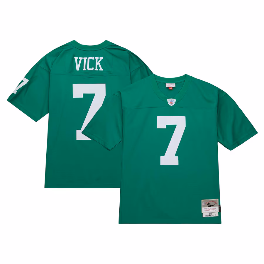 Men's Philadelphia Eagles Michael Vick Mitchell & Ness Kelly Green Legacy Replica Jersey