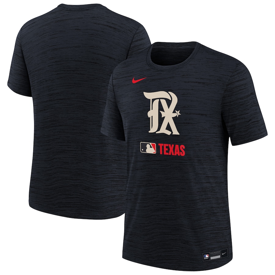 Youth Texas Rangers Nike Navy Authentic Collection City Connect Velocity Performance T-Shirt