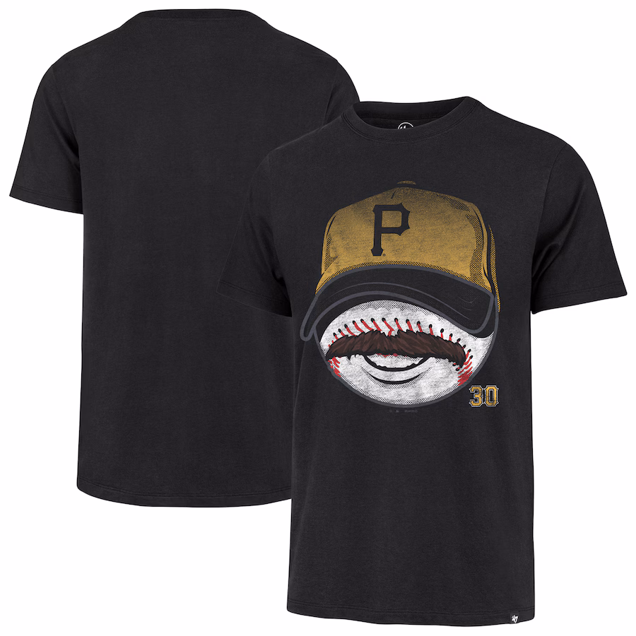 Men's Pittsburgh Pirates Paul Skenes '47 Black Mustache Franklin T-Shirt