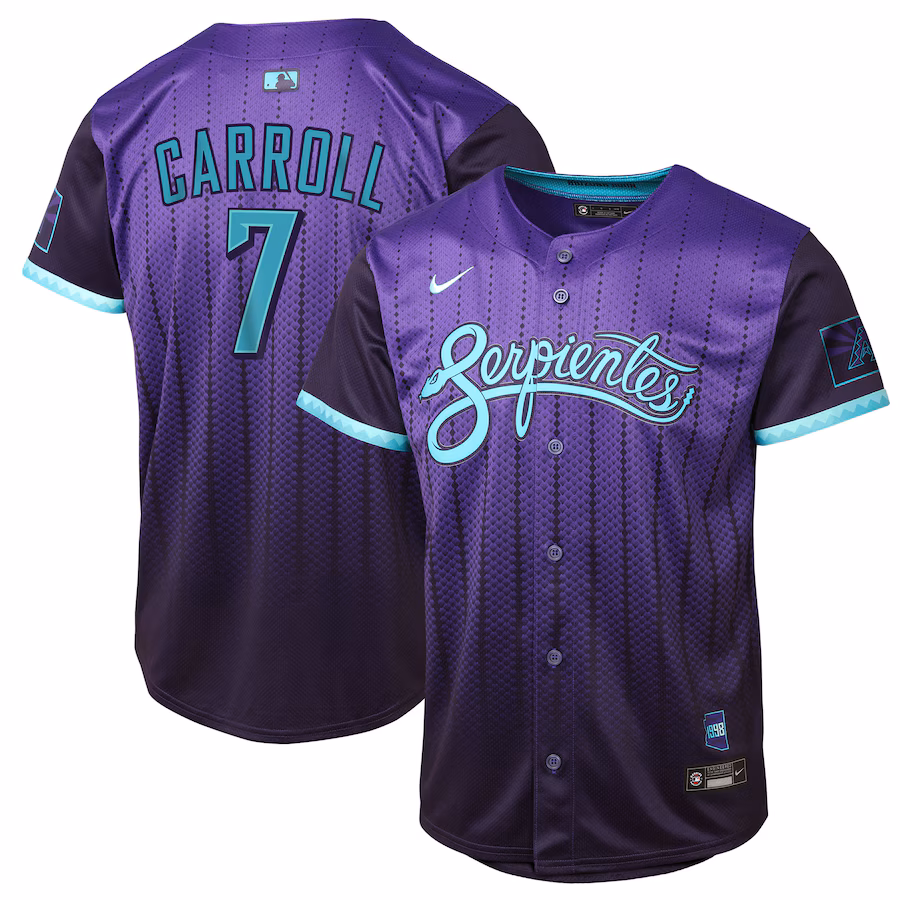 Youth Arizona Diamondbacks Corbin Carroll Nike Purple 2025 City Connect Limited Player Jersey