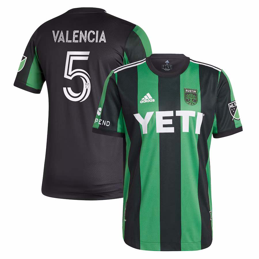 Men's Austin FC Jhojan Valencia adidas Black 2021 Primary Authentic Player Jersey