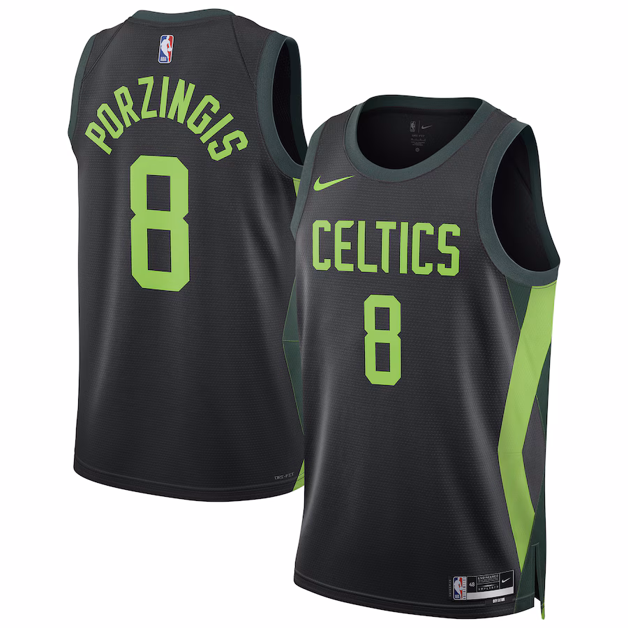 Unisex Boston Celtics Kristaps Porzingis Nike Black 2024/25 Swingman Player Jersey - City Edition