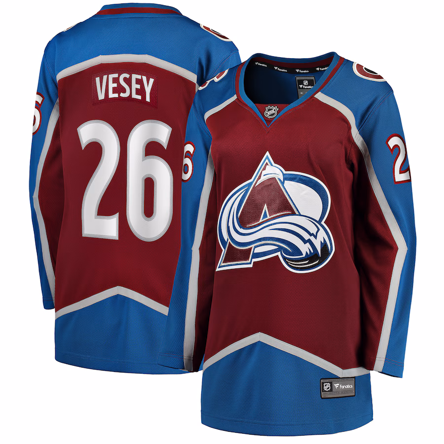 Women's Colorado Avalanche Jimmy Vesey Fanatics Burgundy Home Breakaway Player Jersey
