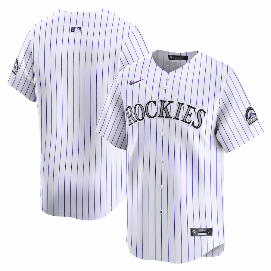 Men's Colorado Rockies Nike White Home Limited Player Jersey