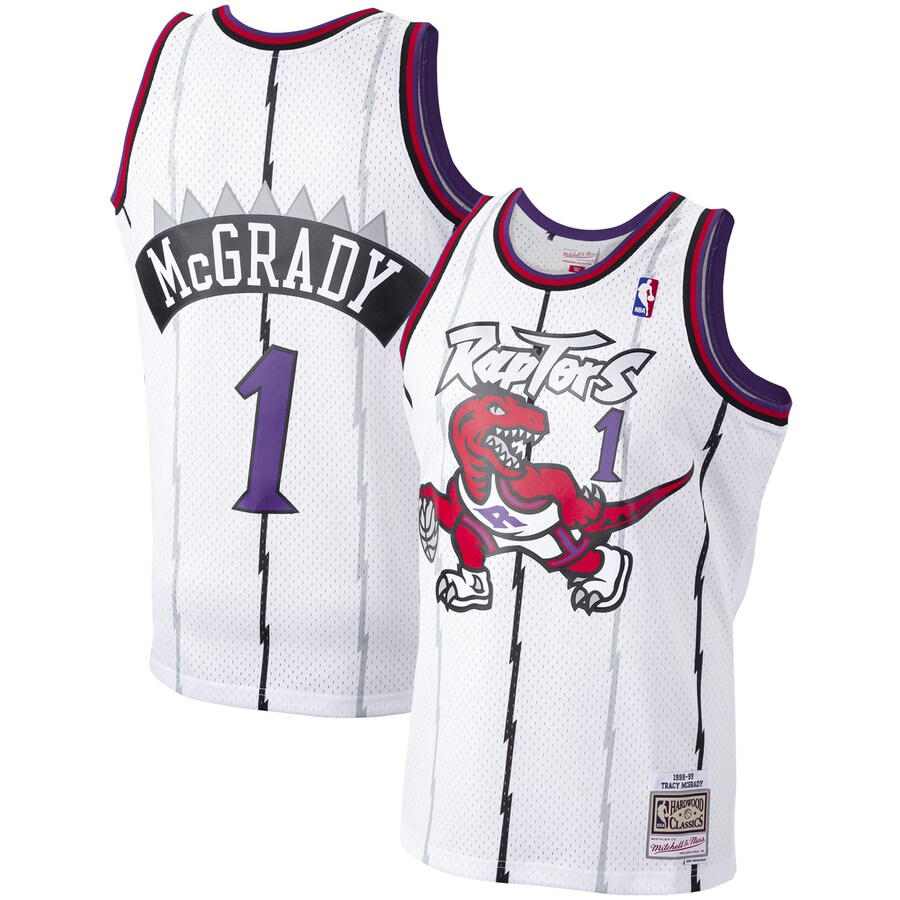 Men's Toronto Raptors Tracy McGrady Mitchell & Ness White 1998/99 Hardwood Classics Swingman Jersey