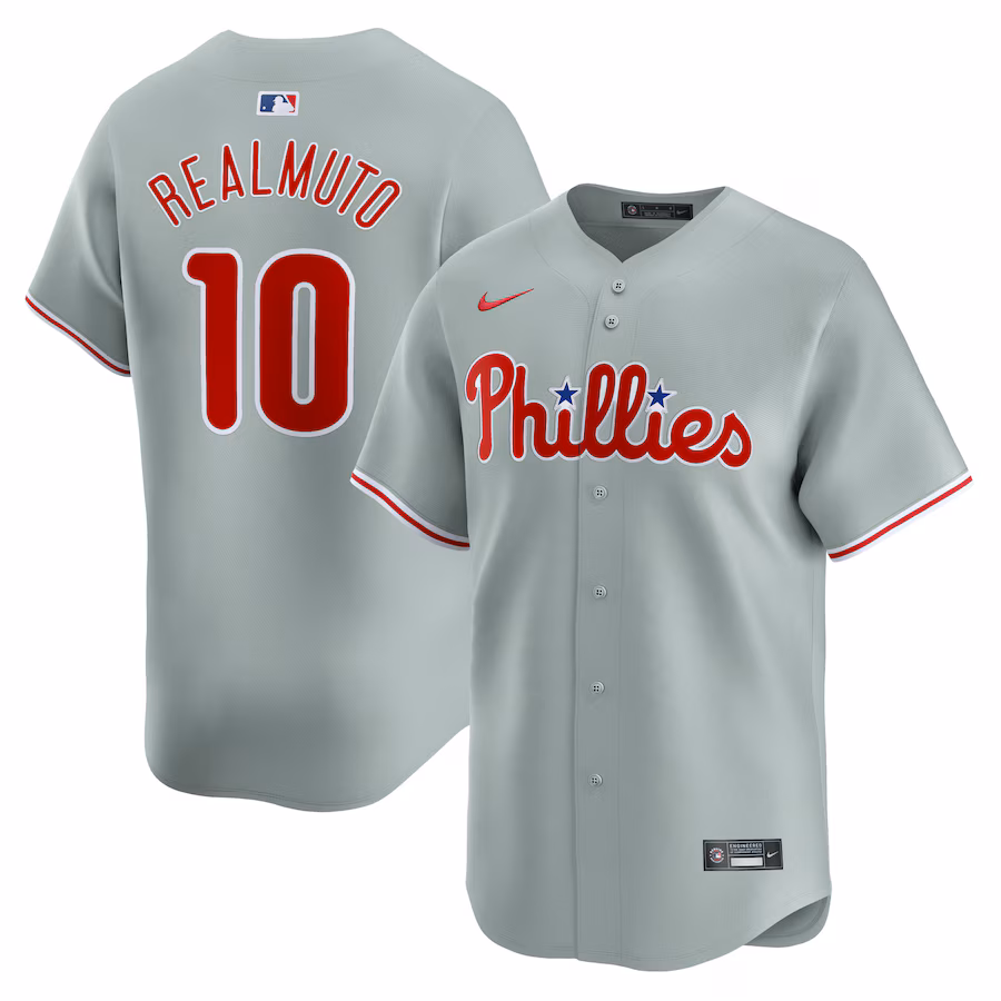 Men's Philadelphia Phillies J.T. Realmuto Nike Gray Away Limited Player Jersey