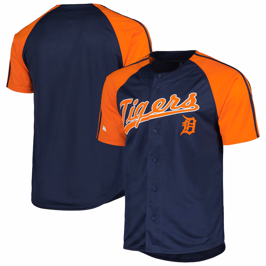 Men's  Detroit Tigers Stitches Navy Team Raglan Sleeve Jersey