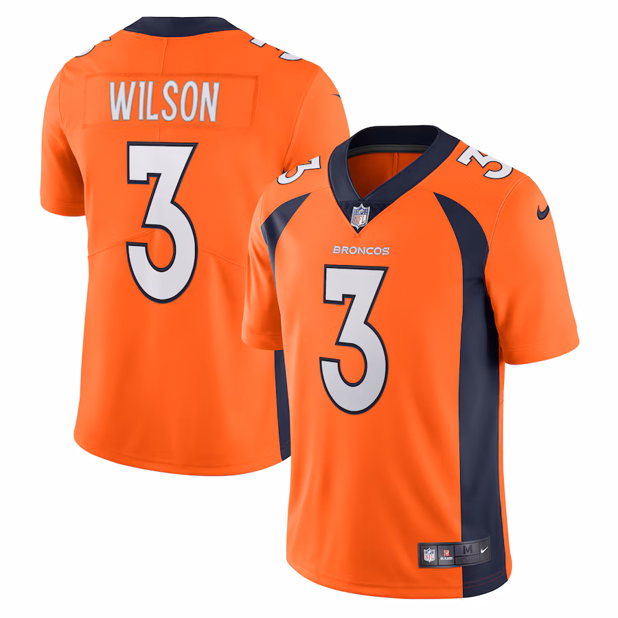 Men's Denver Broncos Russell Wilson Nike Orange Team Vapor Limited Jersey