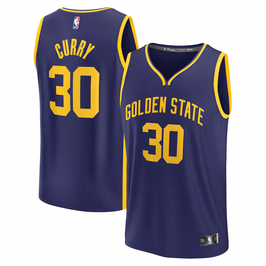 Youth Golden State Warriors Stephen Curry Fanatics Navy Fast Break Player Jersey - Statement Edition