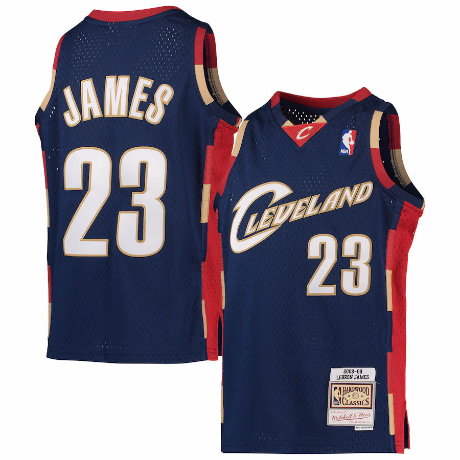 Youth Cleveland Cavaliers LeBron James Mitchell & Ness Navy 2008-09 Hardwood Classics Swingman Jersey