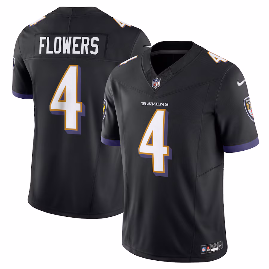 Men's Baltimore Ravens Zay Flowers Nike Black Alternate Vapor F.U.S.E. Limited Jersey