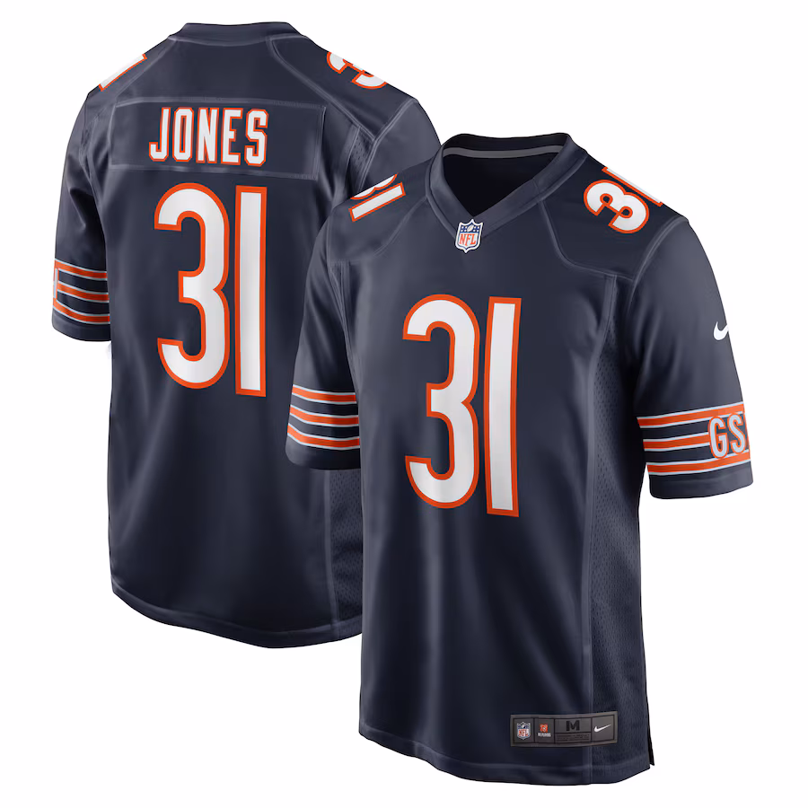 Men's Chicago Bears Jaylon Jones Nike Navy Game Player Jersey