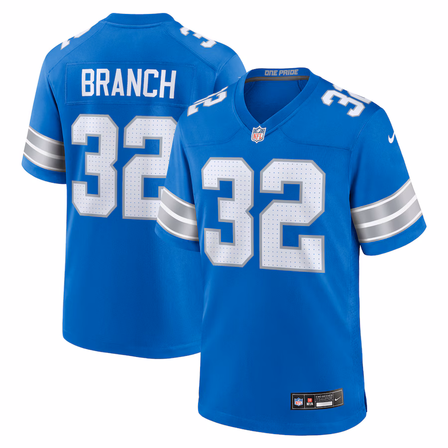 Men's Detroit Lions Brian Branch Nike Blue Game Jersey