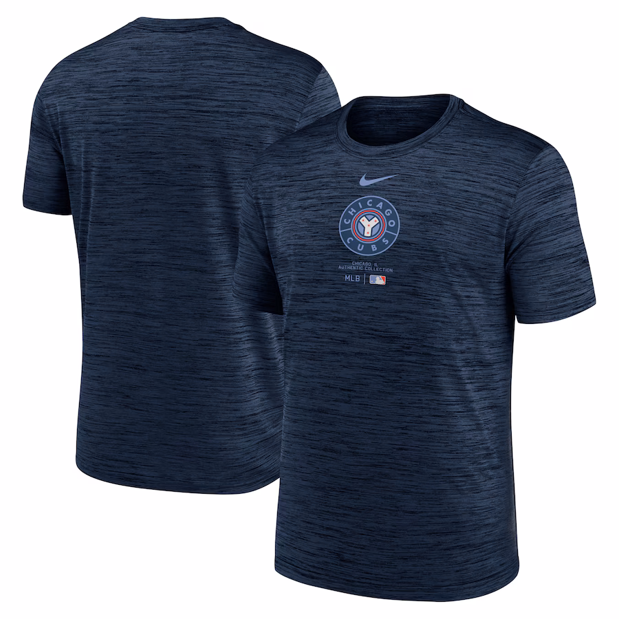 Men's Chicago Cubs Nike Navy City Connect Authentic Collection Practice Velocity Performance T-Shirt