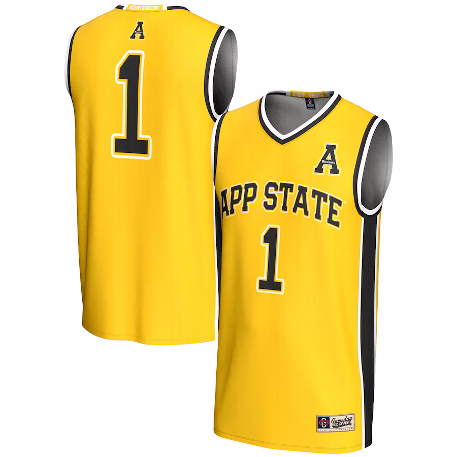 Youth GameDay Greats #1 Gold Appalachian State Mountaineers Lightweight Basketball Jersey