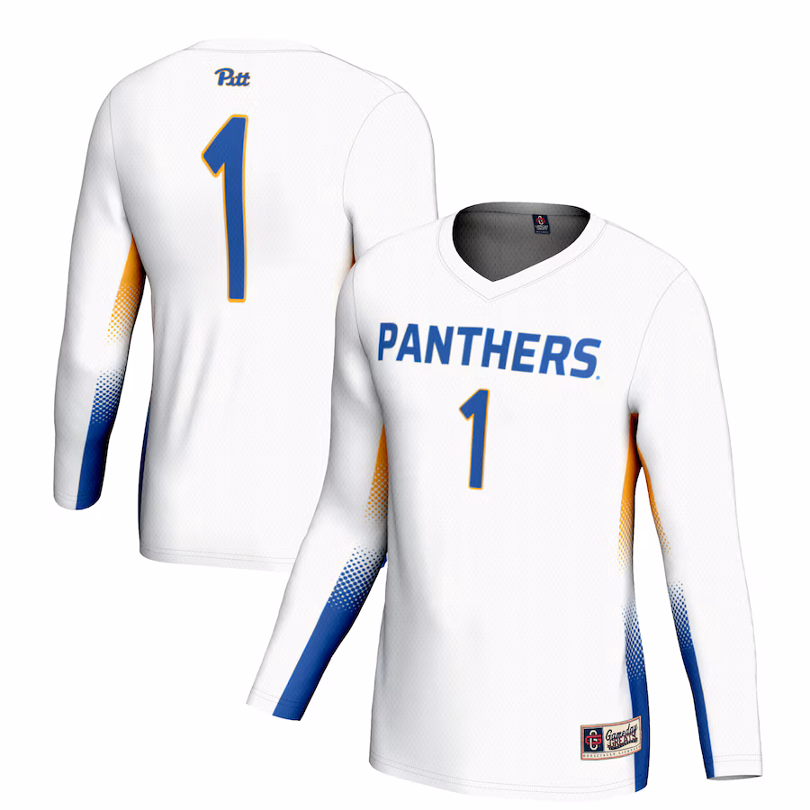 Youth GameDay Greats #1 White Pitt Panthers Lightweight Women's Volleyball Jersey