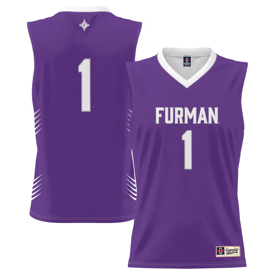 Men's GameDay Greats #1 Purple Furman Paladins Lightweight Basketball Jersey