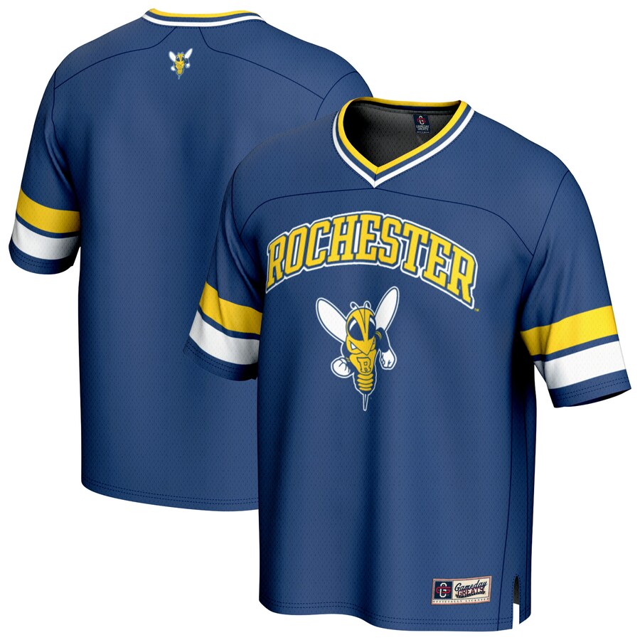 Men's GameDay Greats Navy Rochester Yellow Jackets Football Jersey