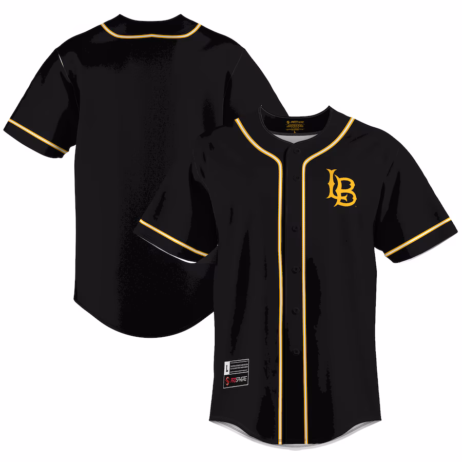 Men's GameDay Greats  Gold Cal State Long Beach The Beach  Lightweight Baseball Jersey