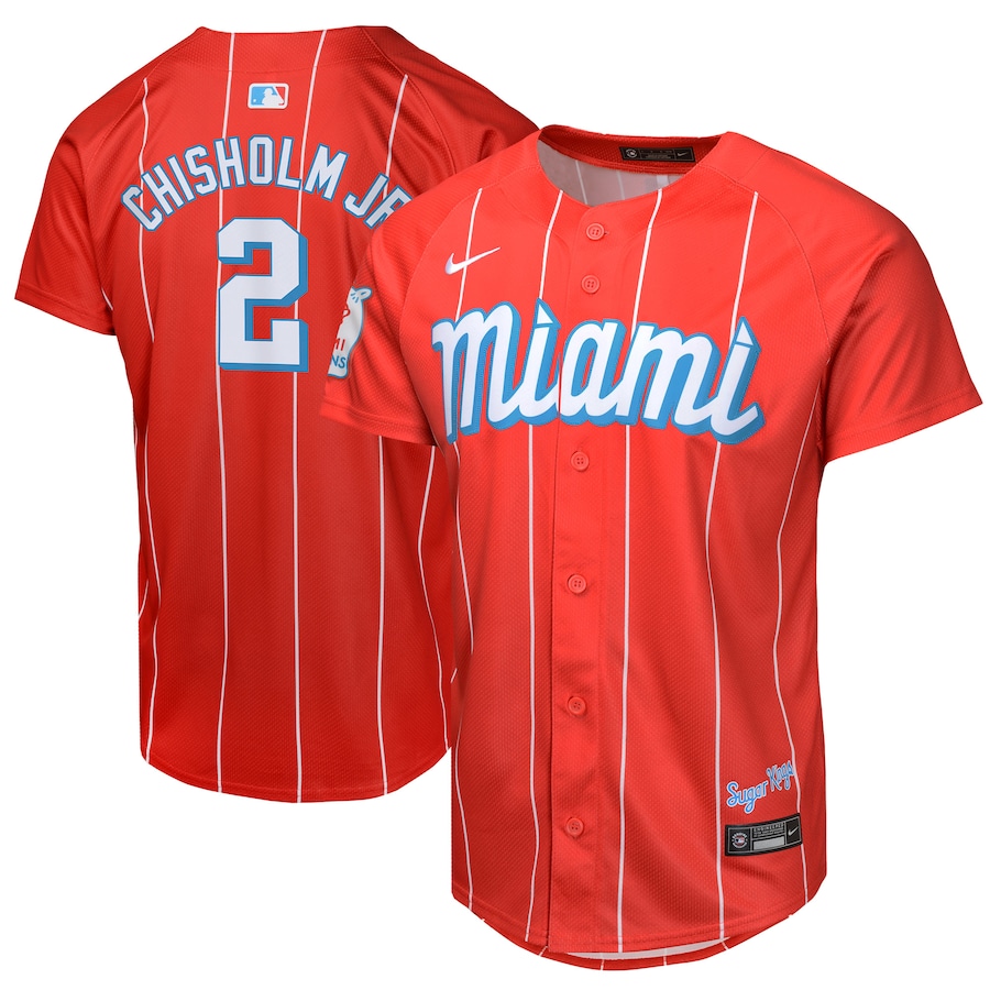 Youth Miami Marlins Jazz Chisholm Jr. Nike Red City Connect Limited Player Jersey
