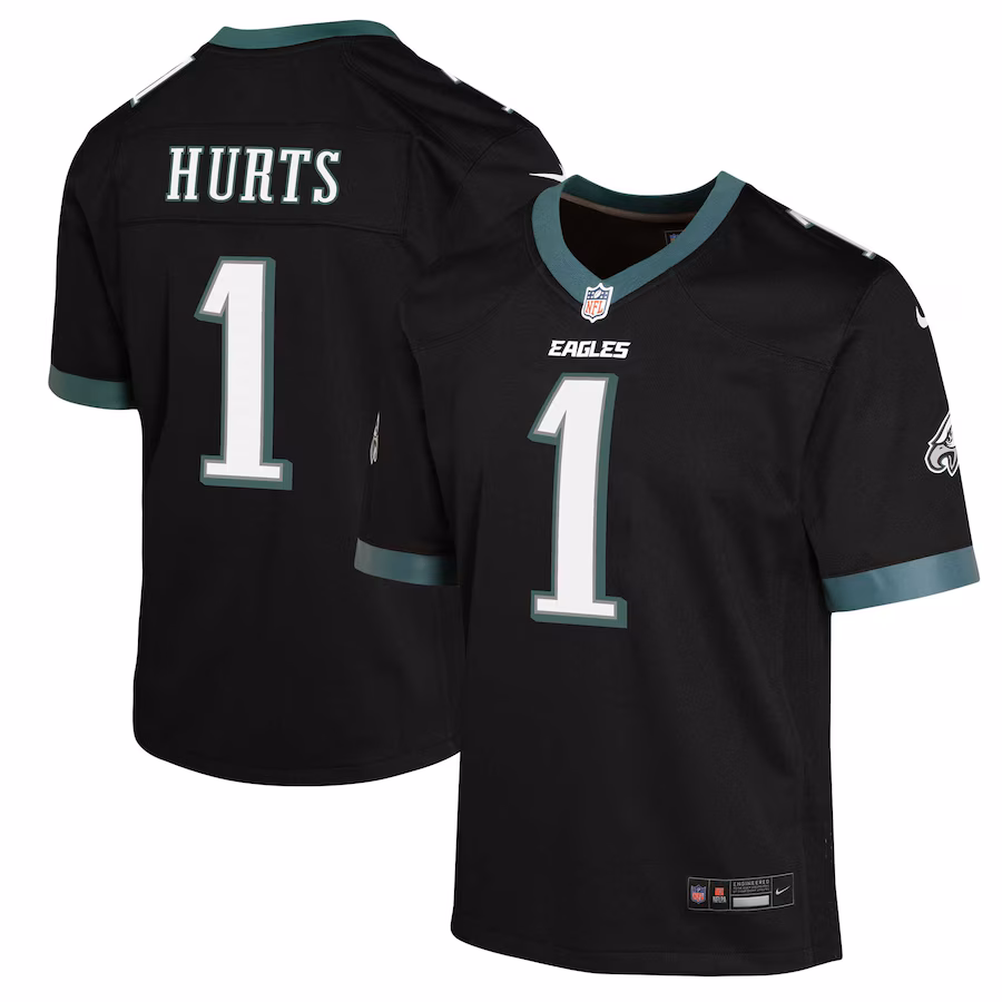 Youth Philadelphia Eagles Jalen Hurts Nike Black Game Jersey