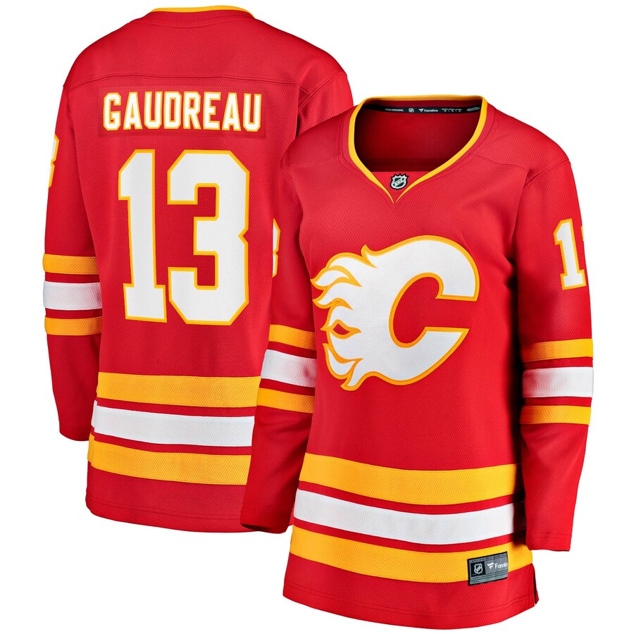 Women's Calgary Flames Johnny Gaudreau Fanatics Branded Red 2020/21 Home Premier Breakaway Player Jersey