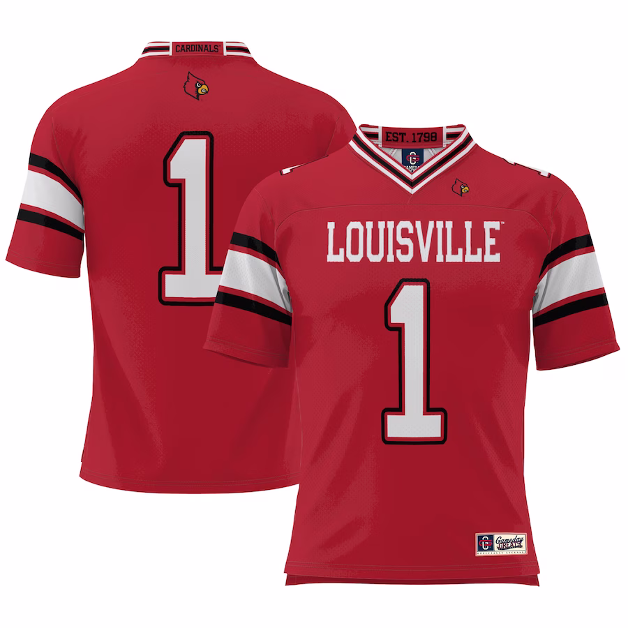 #1 Louisville Cardinals GameDay Greats Youth Football Jersey - Red