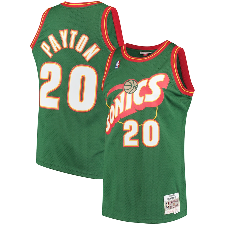 Men's Seattle SuperSonics Gary Payton Mitchell & Ness Green Hardwood Classics Swingman Jersey