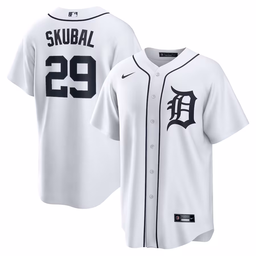 Men's Detroit Tigers Tarik Skubal Nike White Home Replica Jersey