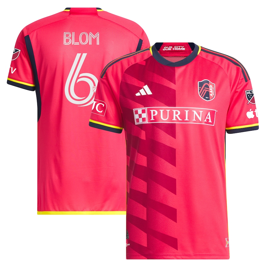 Men's St. Louis City SC Njabulo Blom adidas Red 2023 The Spirit Kit Authentic Jersey