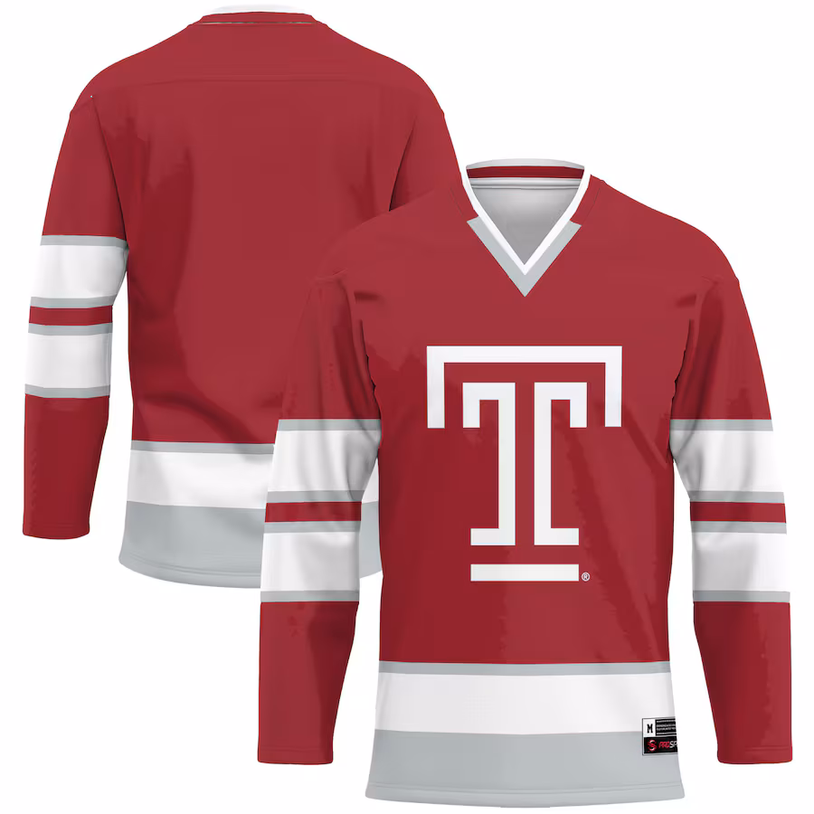 Men's GameDay Greats Cherry Temple Owls Hockey Jersey