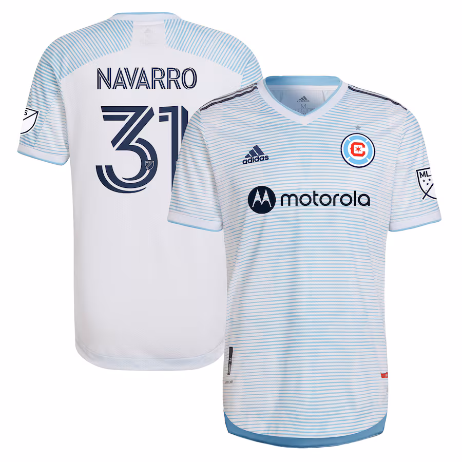Men's Chicago Fire adidas White 2022 Lakefront Kit Authentic Player Jersey