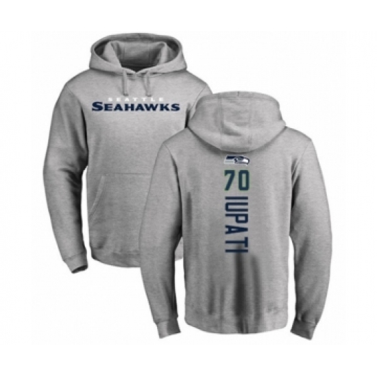 Football Seattle Seahawks #70 Mike Iupati Ash Backer Pullover Hoodie