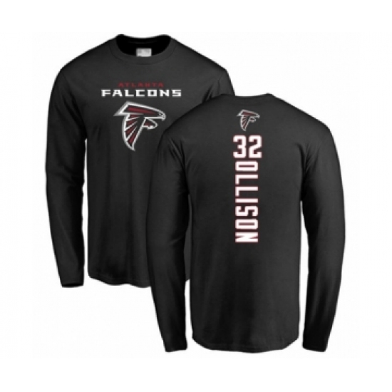 Football Atlanta Falcons #32 Qadree Ollison Black Backer Long Sleeve T-Shirt