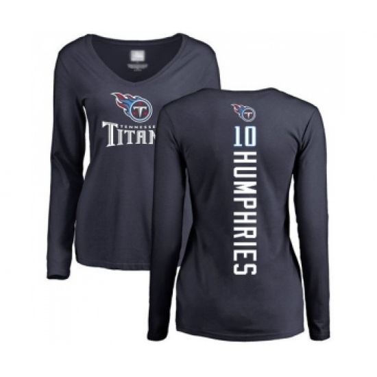 Football Women's Tennessee Titans #10 Adam Humphries Navy Blue Backer Long Sleeve T-Shirt