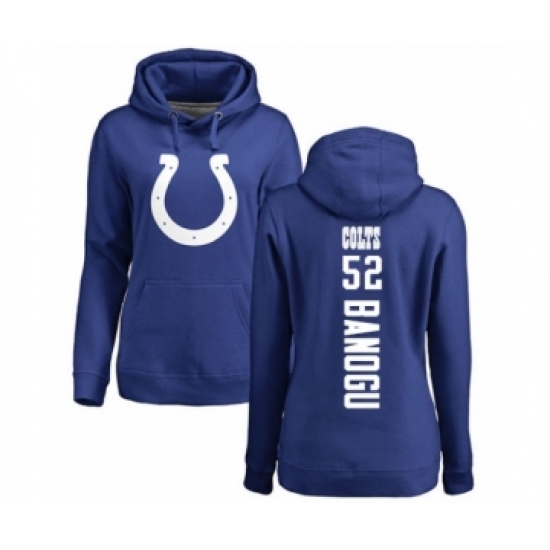 Football Women's Indianapolis Colts #52 Ben Banogu Royal Blue Backer Pullover Hoodie