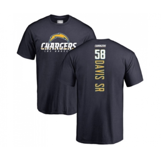 Football Los Angeles Chargers #58 Thomas Davis Sr Navy Blue Backer T-Shirt