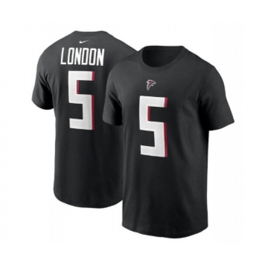 Men's Atlanta Falcons #5 Drake London 2022 Black NFL Draft First Round Pick Player Name & Number T-Shirt