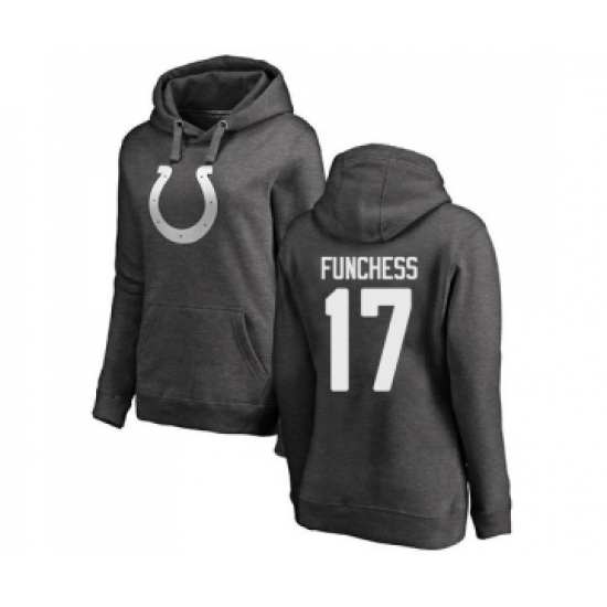 Football Women's Indianapolis Colts #17 Devin Funchess Ash One Color Pullover Hoodie