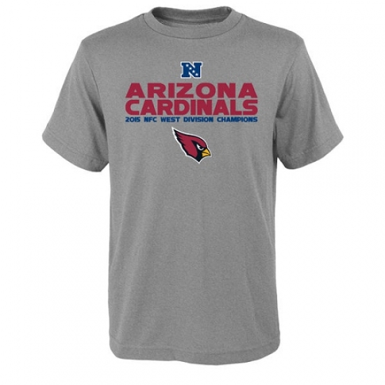 NFL Men Arizona Cardinals Heather Gray 2015 NFC West Division Champions Next Level T-Shirt