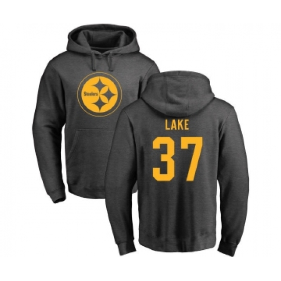 Football Pittsburgh Steelers #37 Carnell Lake Ash One Color Pullover Hoodie