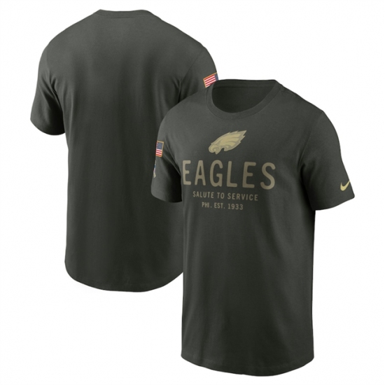 Men's Philadelphia Eagles Forest Green 2025 Salute to Service Sideline Primary Edge Dri-FIT T-Shirt