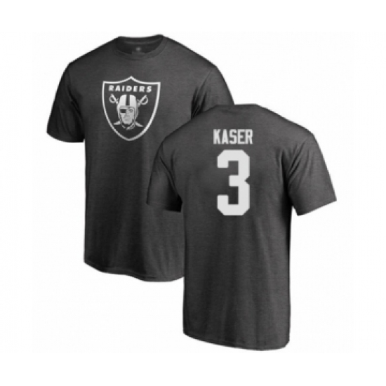 Football Oakland Raiders #3 Drew Kaser Ash One Color T-Shirt