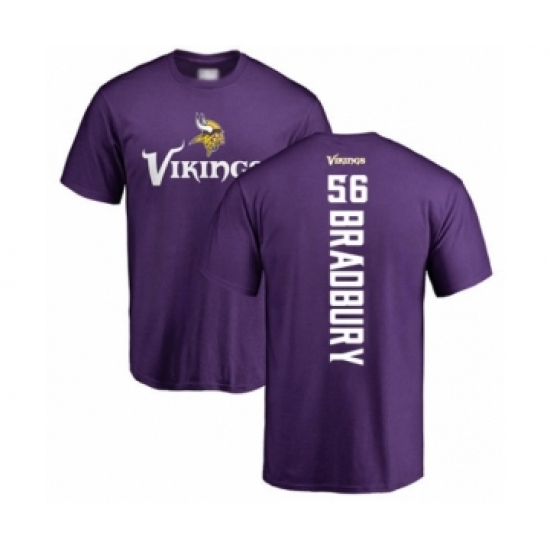 Football Minnesota Vikings #56 Garrett Bradbury Purple Backer T-Shirt