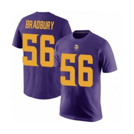 Football Minnesota Vikings #56 Garrett Bradbury Purple Rush Pride Name & Number T-Shirt