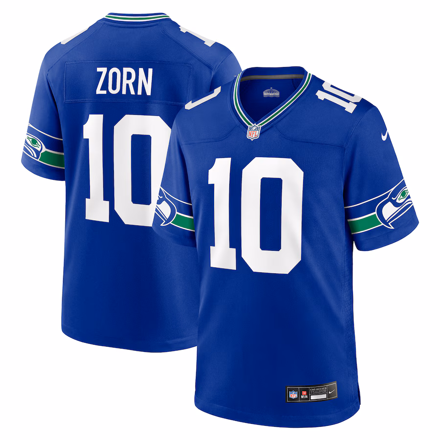 Men's Seattle Seahawks Jim Zorn Nike Royal Retired Player Alternate Game Jersey