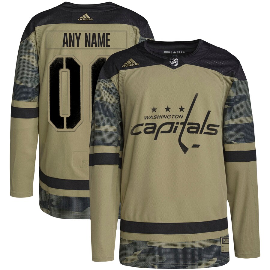 Men's Washington Capitals adidas Camo Military Appreciation Team Authentic Custom Practice Jersey - Ujersey