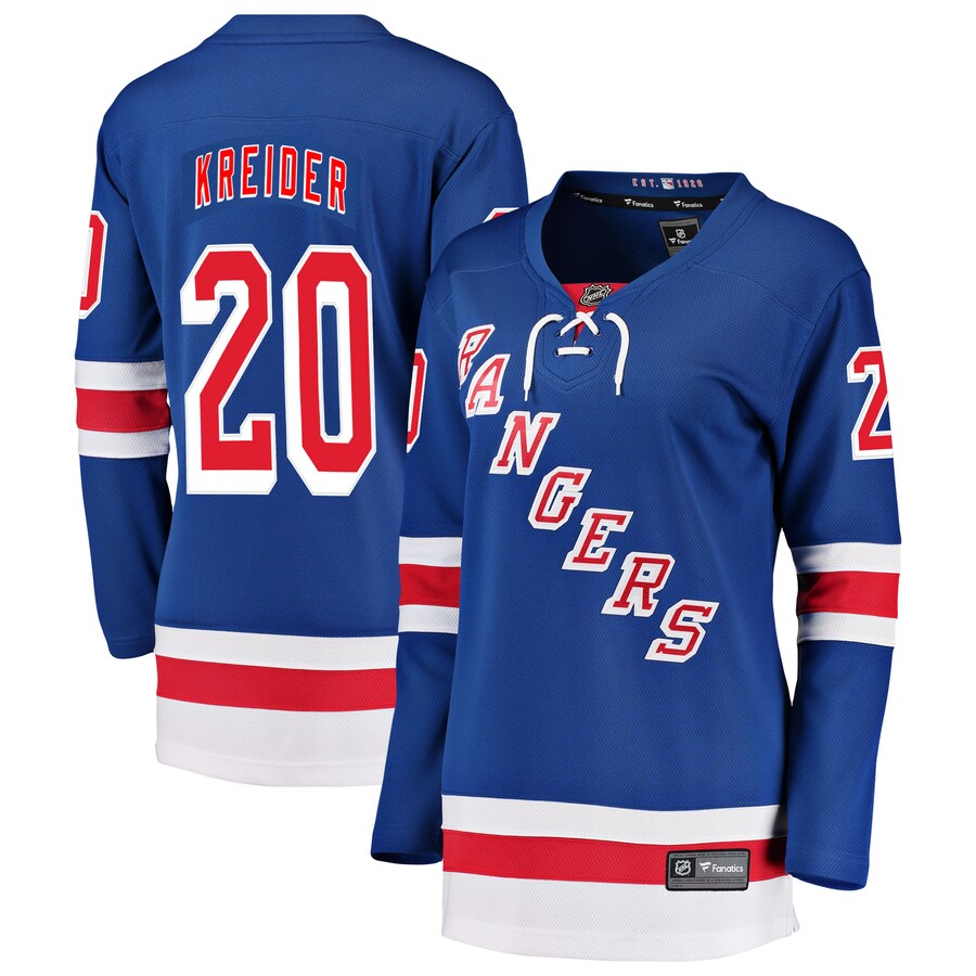 Women's New York Rangers Chris Kreider Fanatics Branded Blue Breakaway Player Jersey - Ujersey